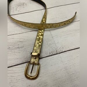 Gold 80s Elite Fresno Checkered Belt